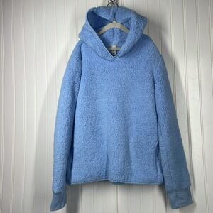 Athleta Girls Blue Long Sleeve Pullover Fleece Hooded Sweater Size XL